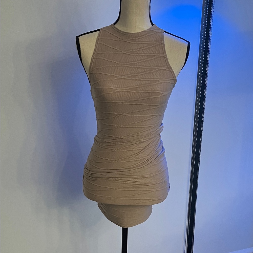 Elegant Tan Sleeveless Top